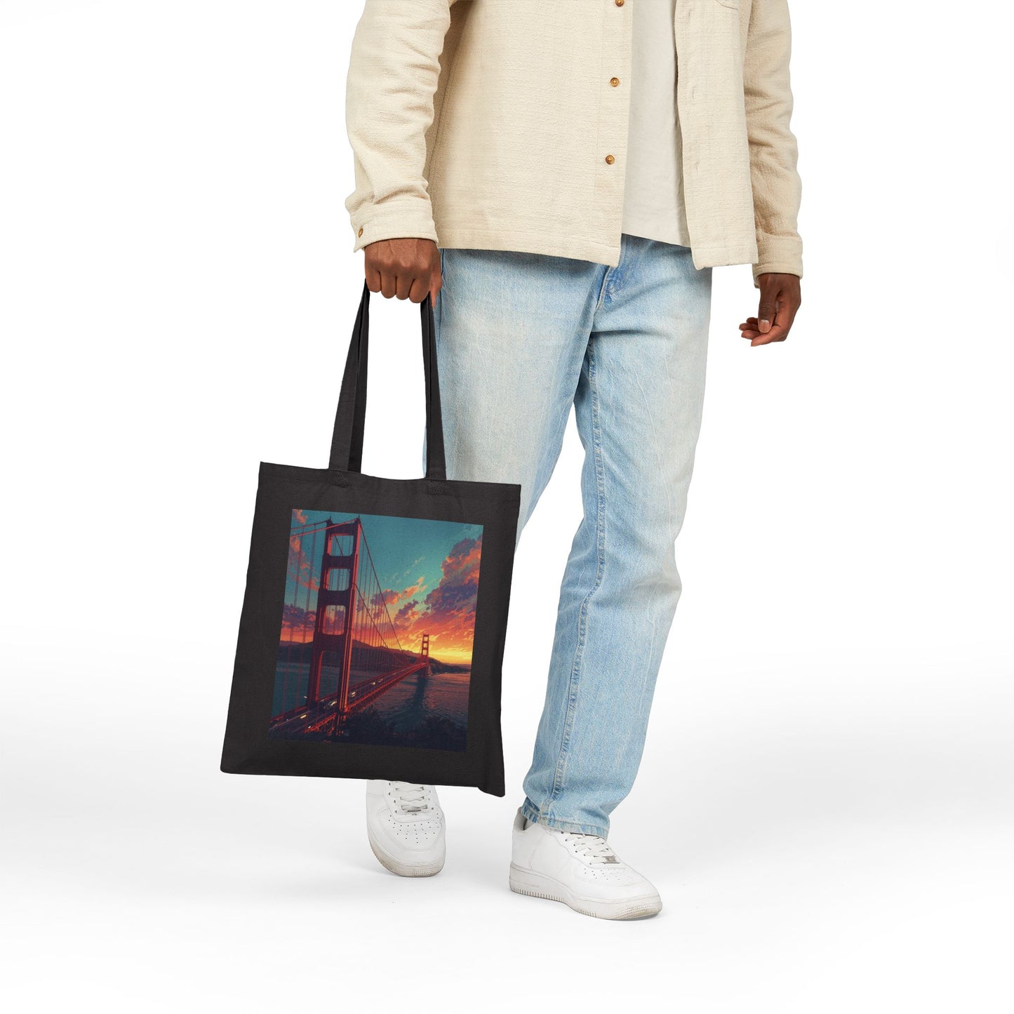 Golden Gate Sunset Tote Bag - San Francisco Canvas Tote