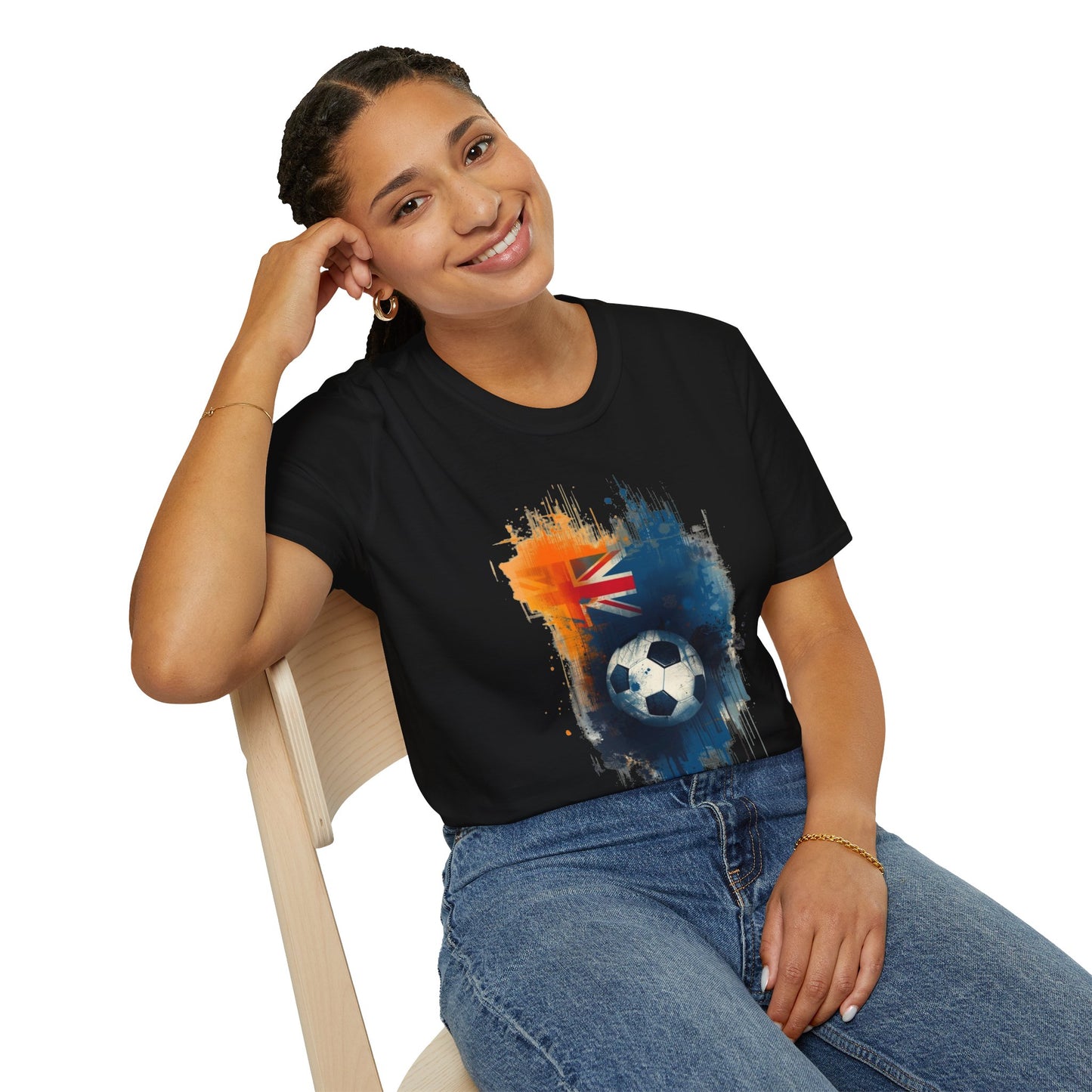 Australian Football Spirit Soccer Flag T-Shirt — Grunge Football Tee