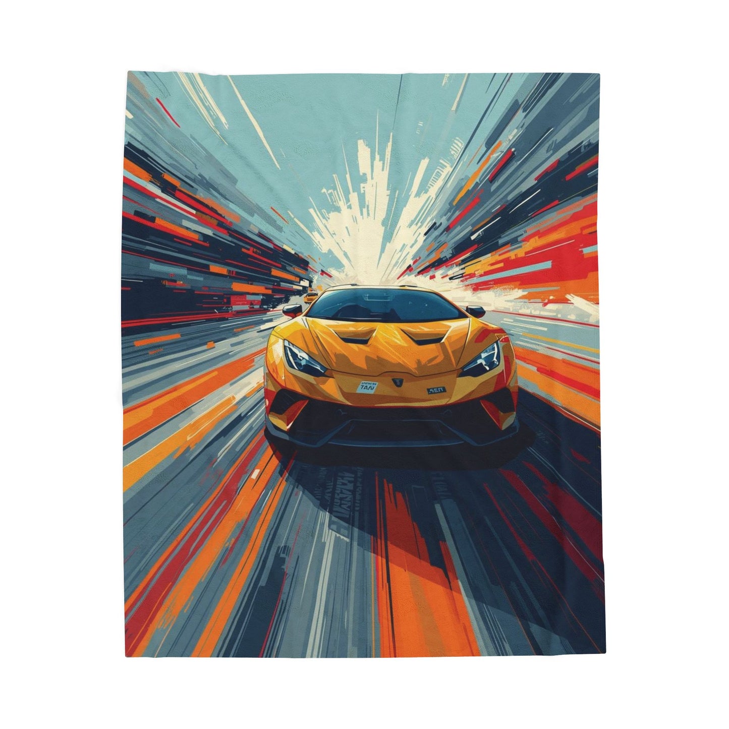 Sports Car Plush Blanket — Speed Art Supercar Velveteen Throw