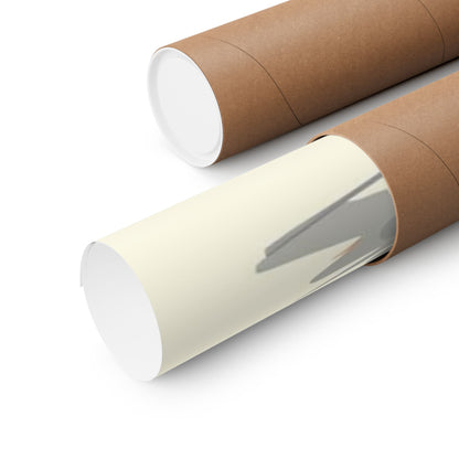 Two cardboard tubes with white ends on a light gray background