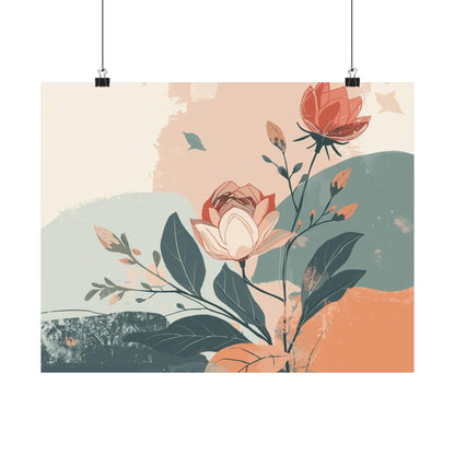 Floral Botanical Poster – Matte Horizontal Wall Print