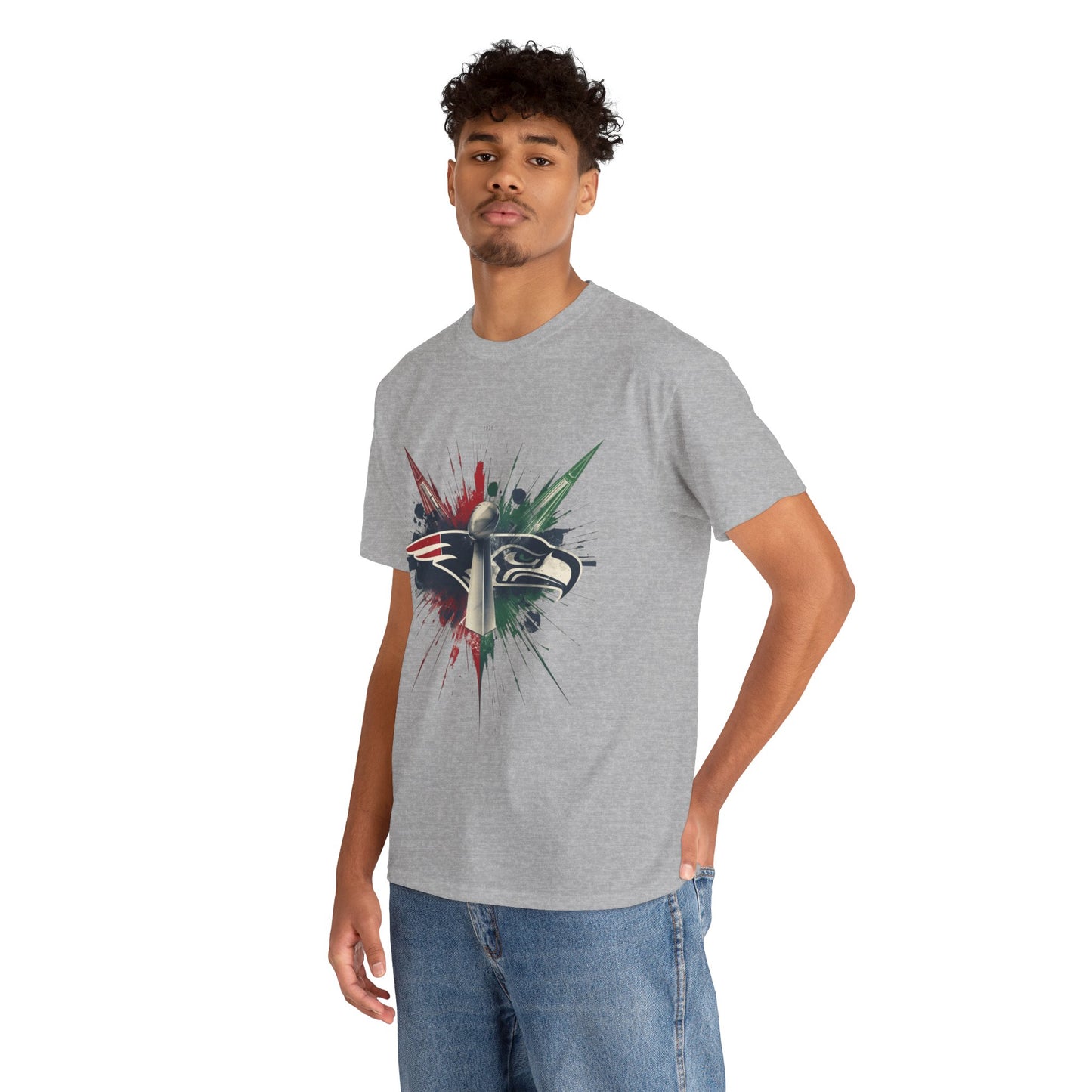 Legendary Championship Matchup Splatter Logo T‑Shirt Football Big Game 2026