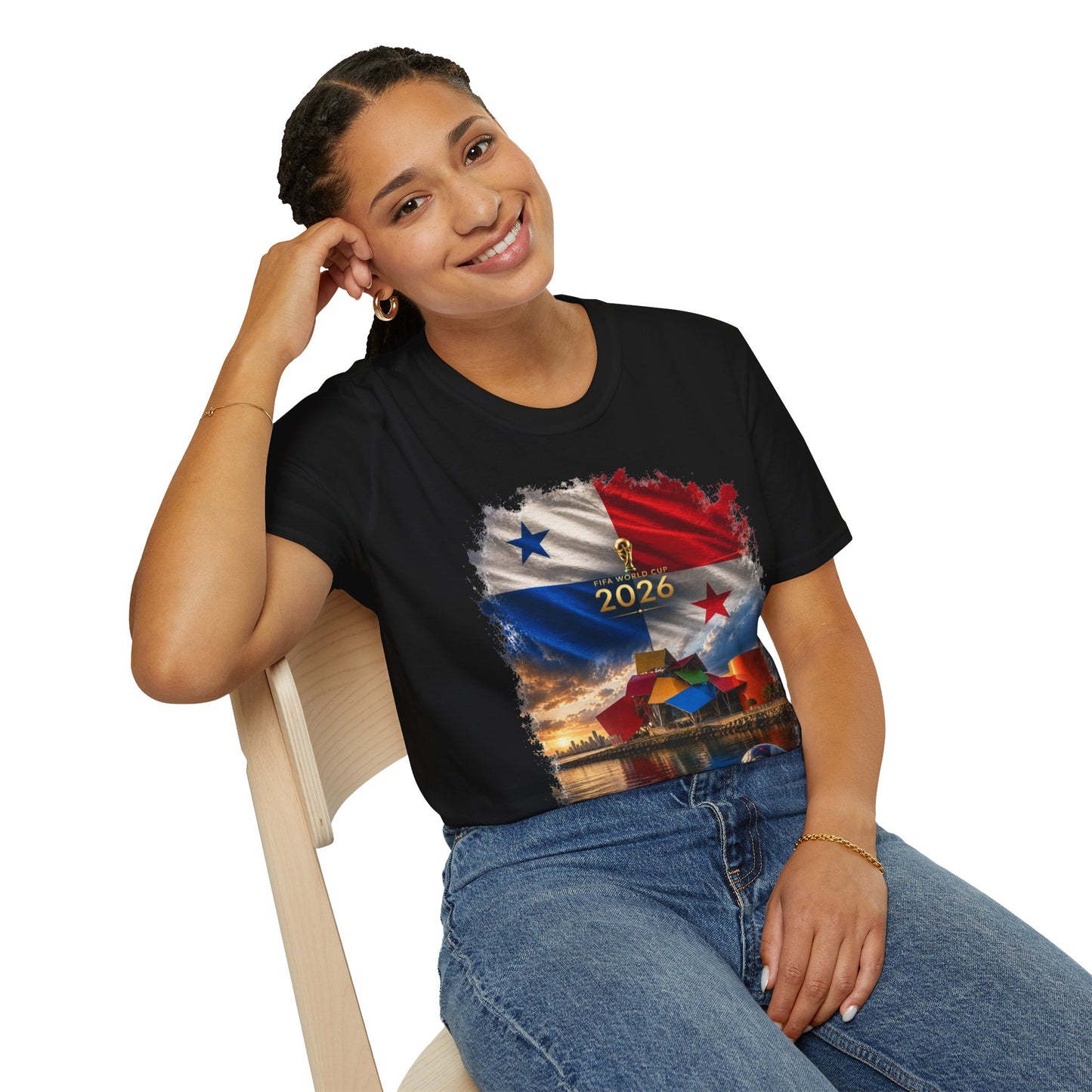Panama Football Flag Biomuseo Graphic T-Shirt Cinematic Los Canaleros Soccer Tee