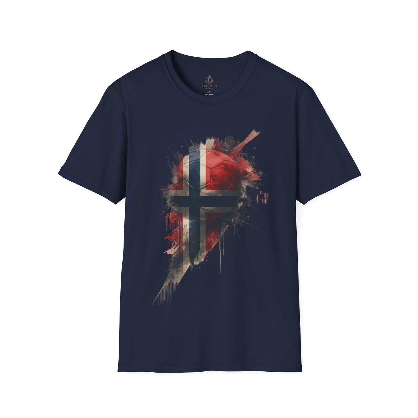 Norway Football Flag Paint Splash T-Shirt Løvene Soccer Grunge Tee