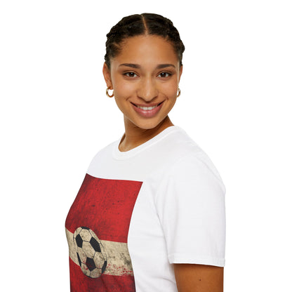 Austria Flag Abstract Grunge Tee Unsere Burschen Soccer Graphic T-Shirt