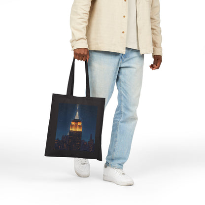 Empire State Building Night Skyline Canvas Tote Bag