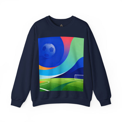 Match Day Abstract Crewneck Sweatshirt — Colorful Soccer Graphic