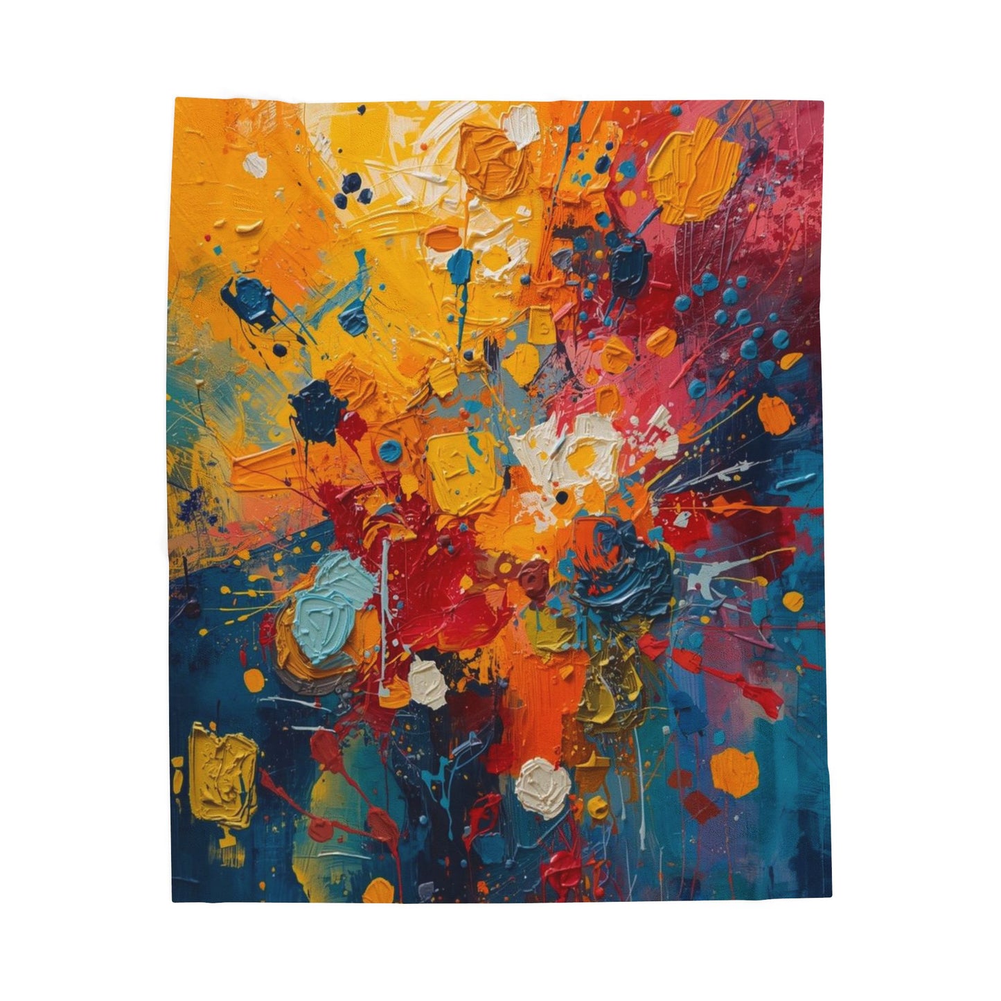Abstract Color Splash Velveteen Plush Blanket — Vibrant Floral Paint Throw