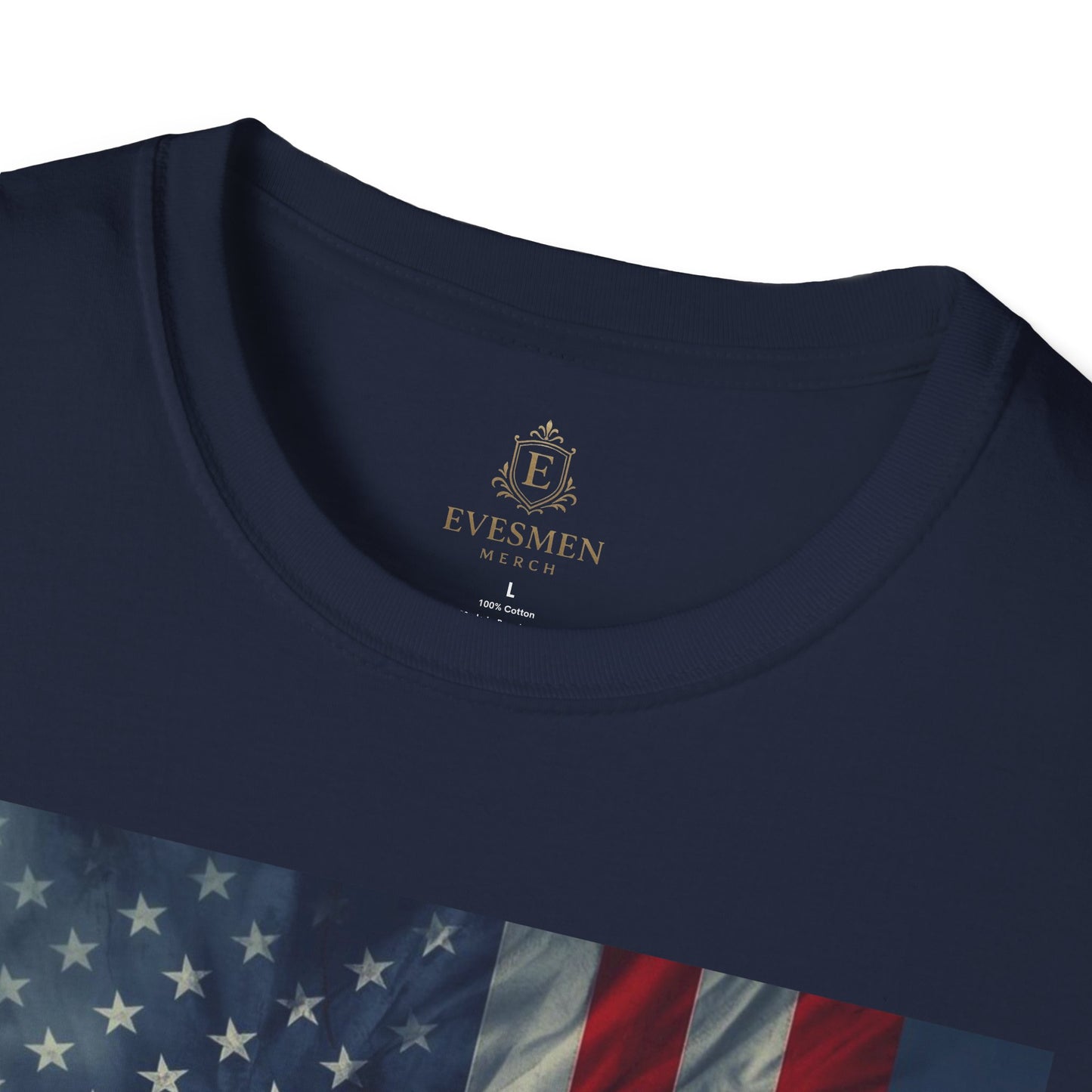 American Soccer Poster T-Shirt — Golden Gate Ball & Flag Graphic Tee