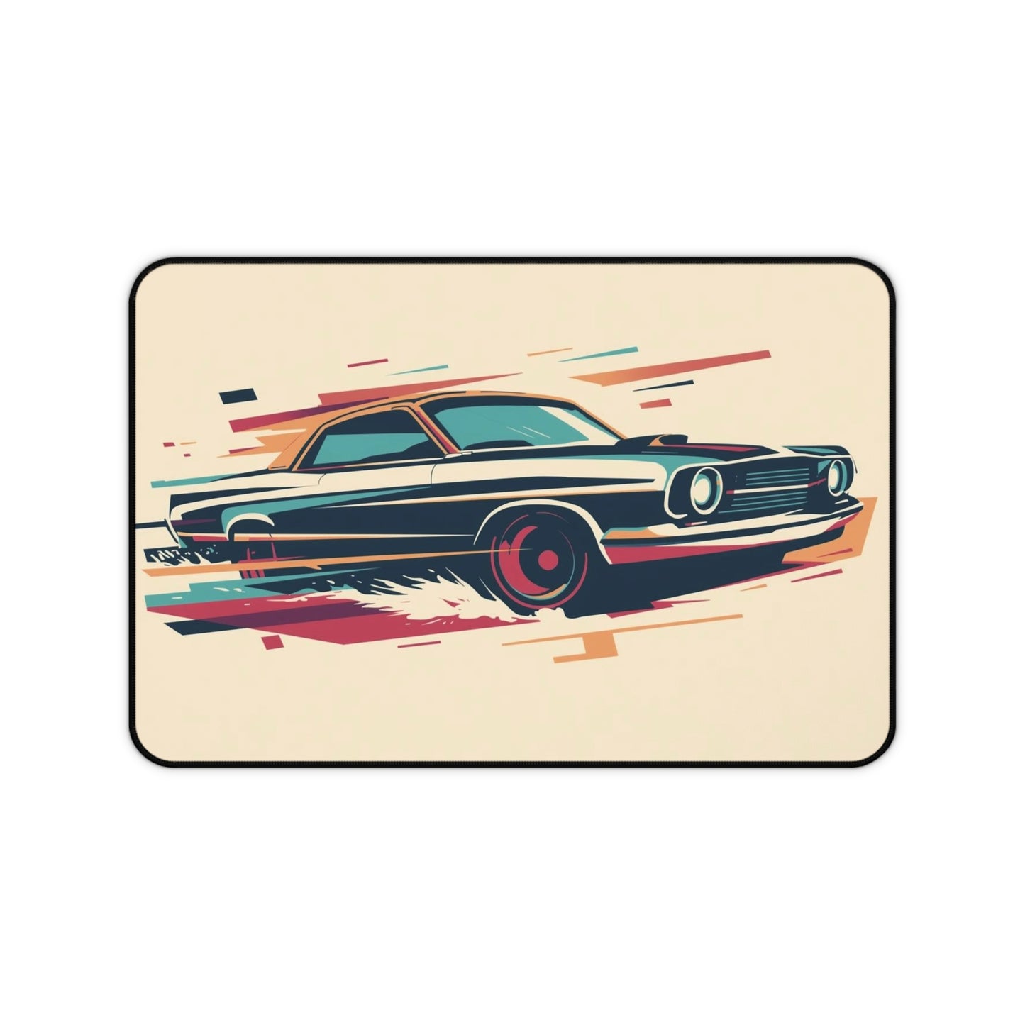 Mouse pad with Illustration of a classic car on a colorful abstract background