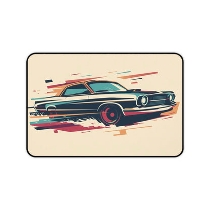 Mouse pad with Illustration of a classic car on a colorful abstract background