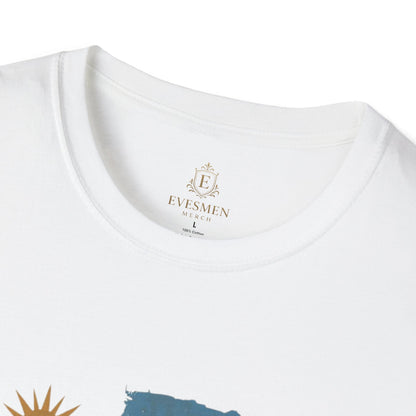 Uruguay Football Flag Graphic T-Shirt La Celeste Soccer Brushstroke Tee