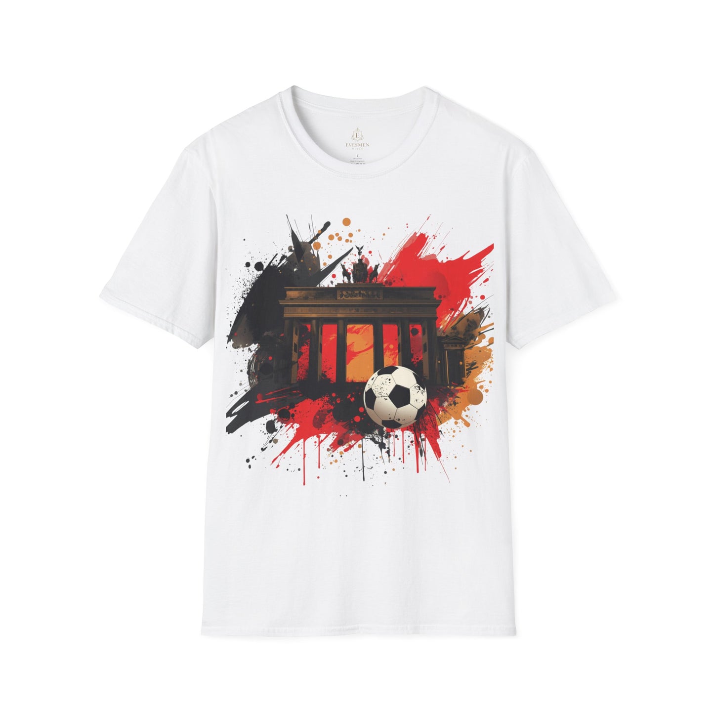 German Football Triumph T-shirt Brandenburg Gate Splatter Art Tee