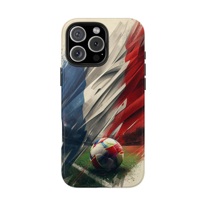 Soccer Flag Tough Phone Case — Grunge France Football Protective iPhone Cover