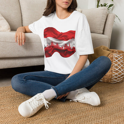 Austria Flag Vienna Cityscape Soccer Tee Unsere Burschen Football T-Shirt