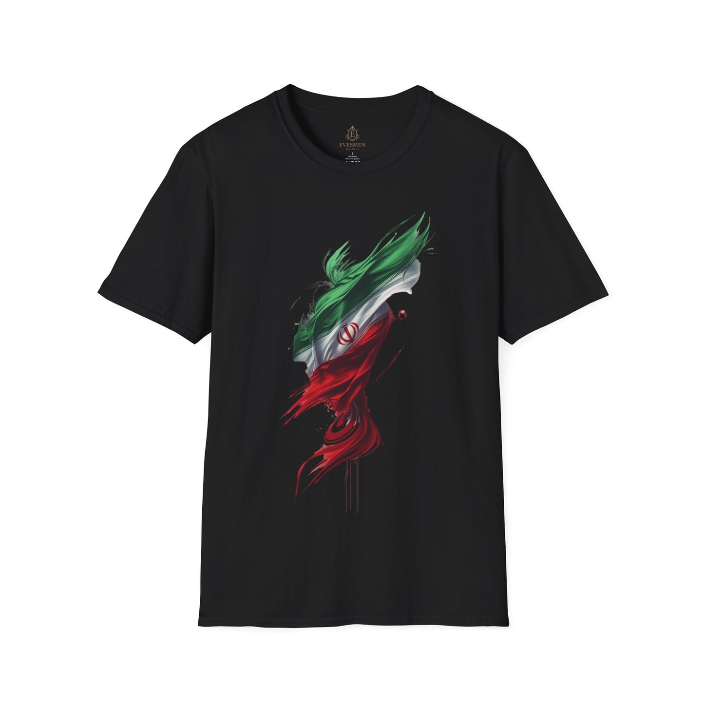 Iran Flag Brushstroke T-Shirt — Artistic Persian Pride Design Tee