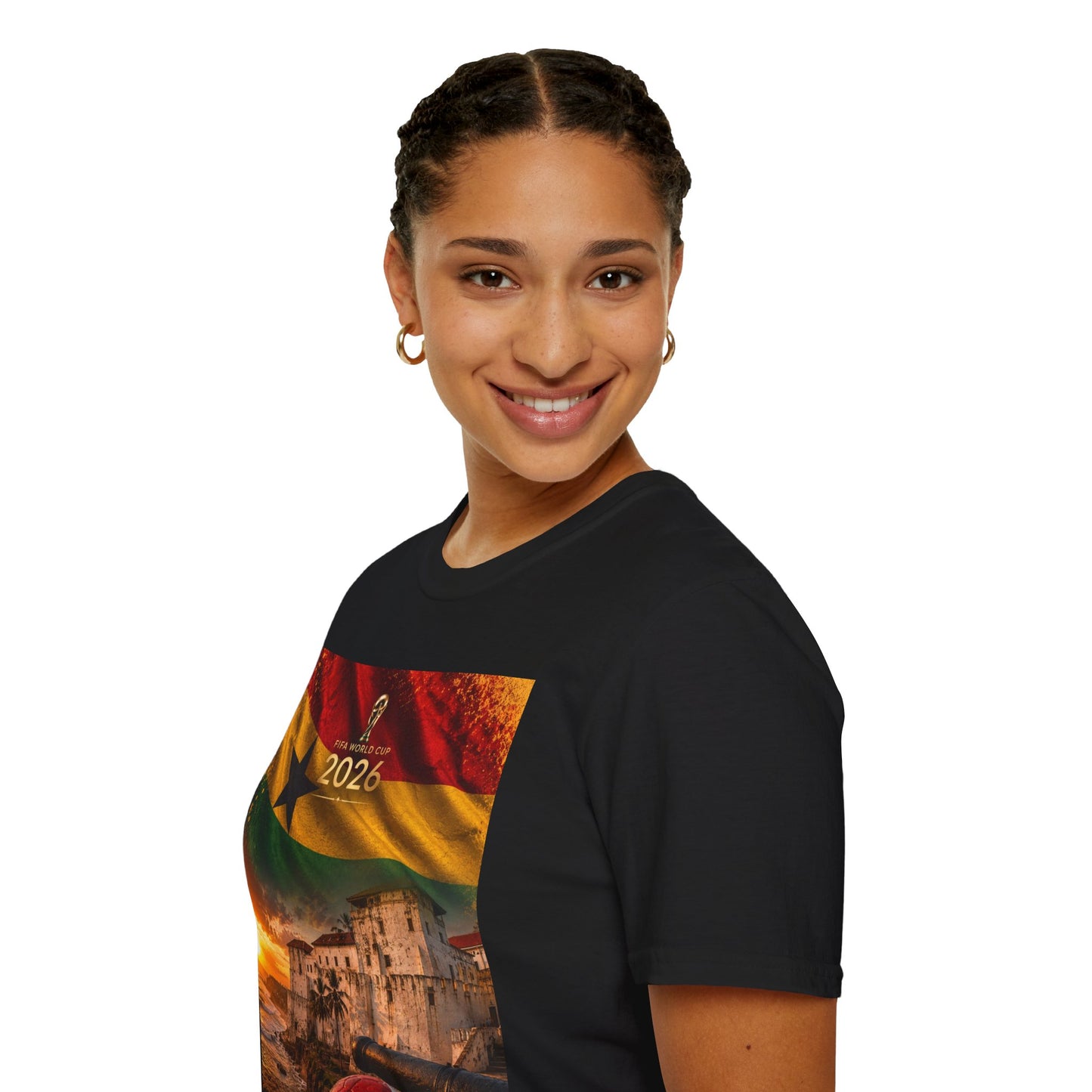 Ghana Football Flag Cape Coast Castle T‑Shirt Black Stars Soccer Heritage Tee