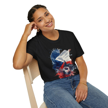 Czech Football Pride T-shirt Abstract Flag Prague Heritage Tee