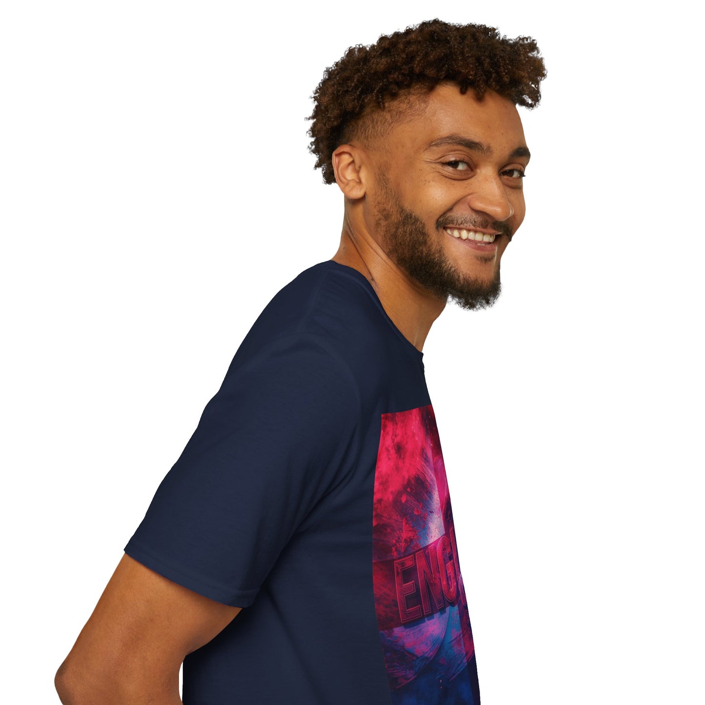 England Flag Soccer Match Day T-Shirt Smoke Graphic Tess