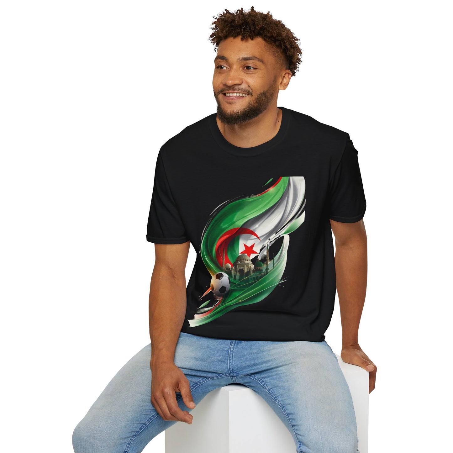 Algeria Football T-Shirt – Soccer Design with Mosque Silhouette Tee