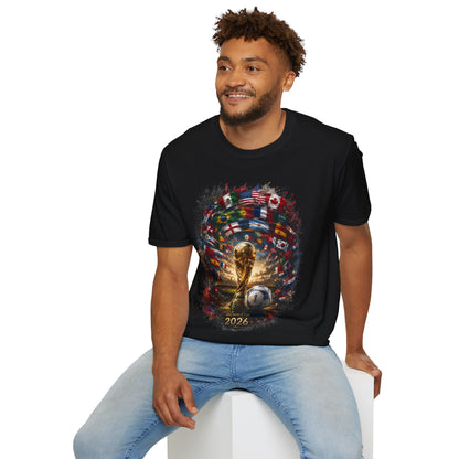 World Cup 2026 Global Flags T-Shirt Cinematic International Flags Fan Tee