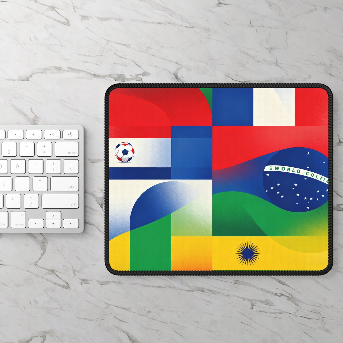 Gaming Mouse Pad — Colorful International Flags Collage Desk Mat