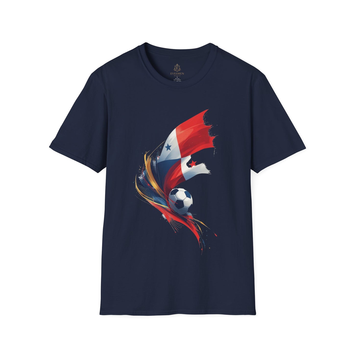 Panama Football Flag Splash T-Shirt Dynamic Los Canaleros Soccer Tee