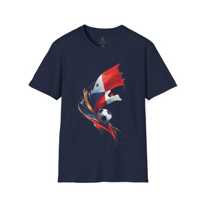 Panama Football Flag Splash T-Shirt Dynamic Los Canaleros Soccer Tee