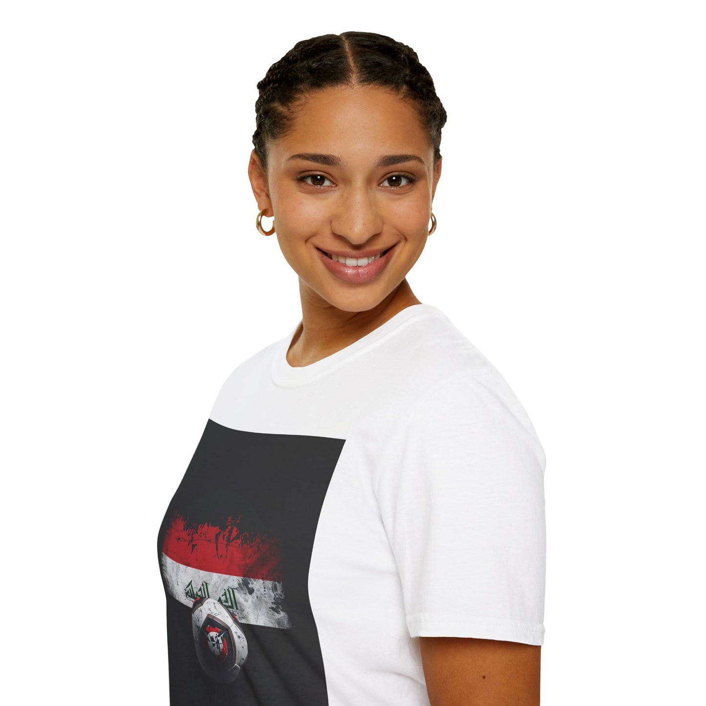 Iraq Flag Abstract Grunge Tee Lions of Mesopotamia Soccer Fan T-Shirt