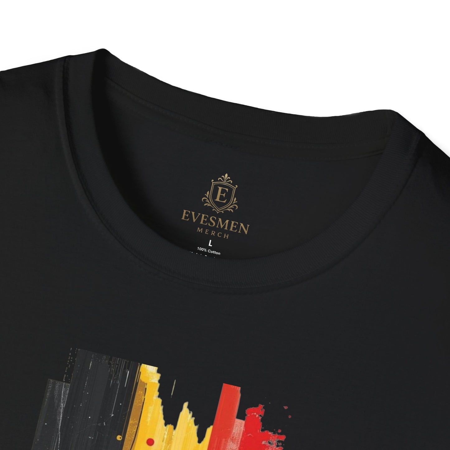 Belgium Football Flag Brushstroke Tee Red Devils Soccer Graphic T-Shirt