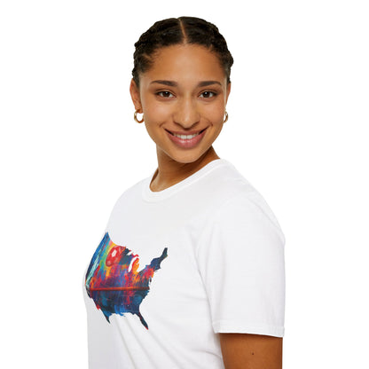 USA Soccer Match Day T-Shirt — Colorful Splash American Graphic Tee