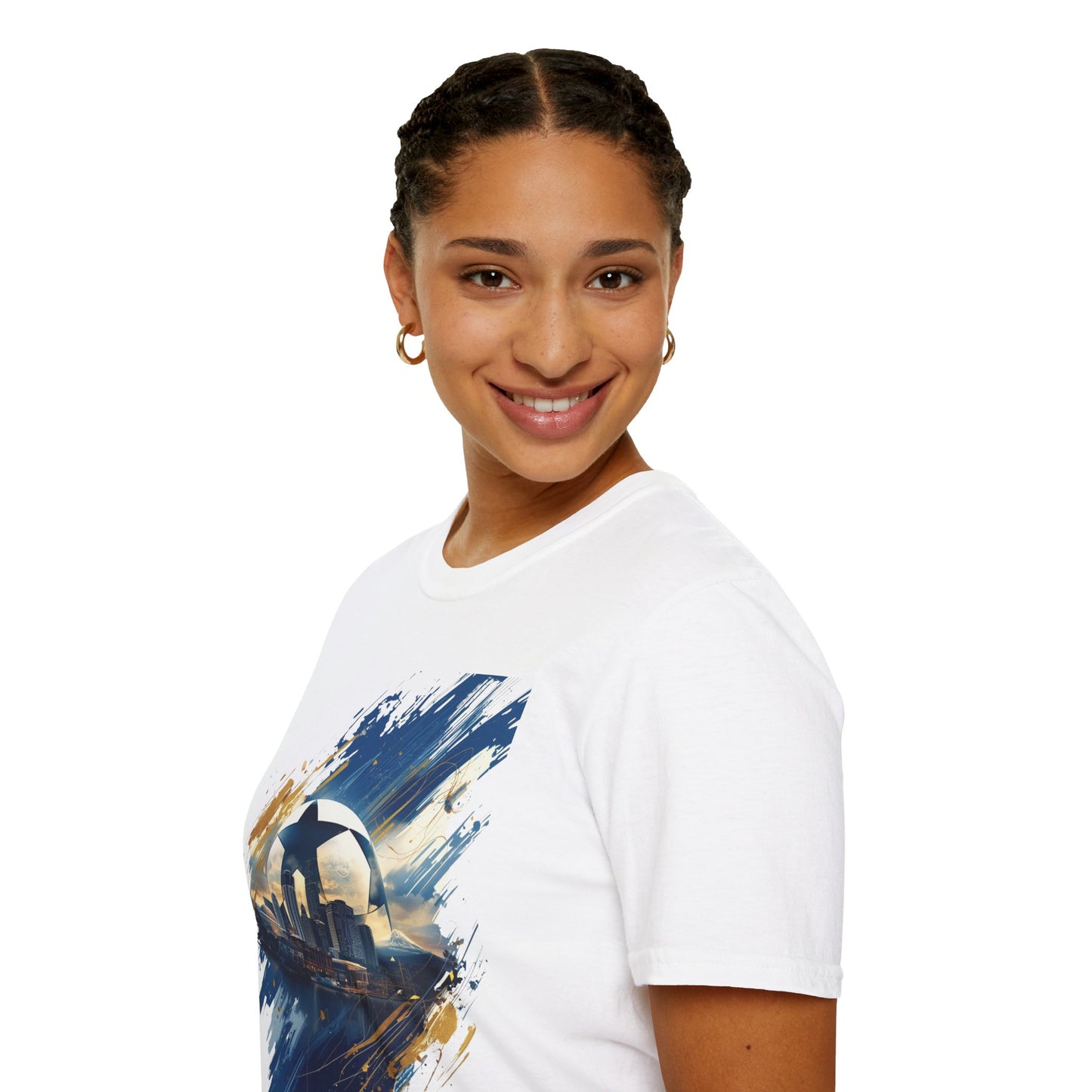 Uruguay Skyline Football T-Shirt — Abstract Football Design Tee