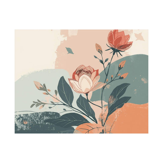 Floral Botanical Poster – Matte Horizontal Wall Print