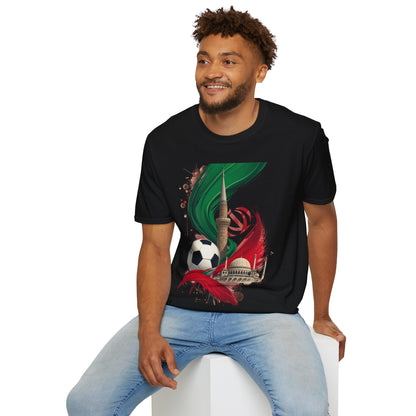 Iran Dynamic Flag Colors T-shirt Minaret & Mosque Art Tee