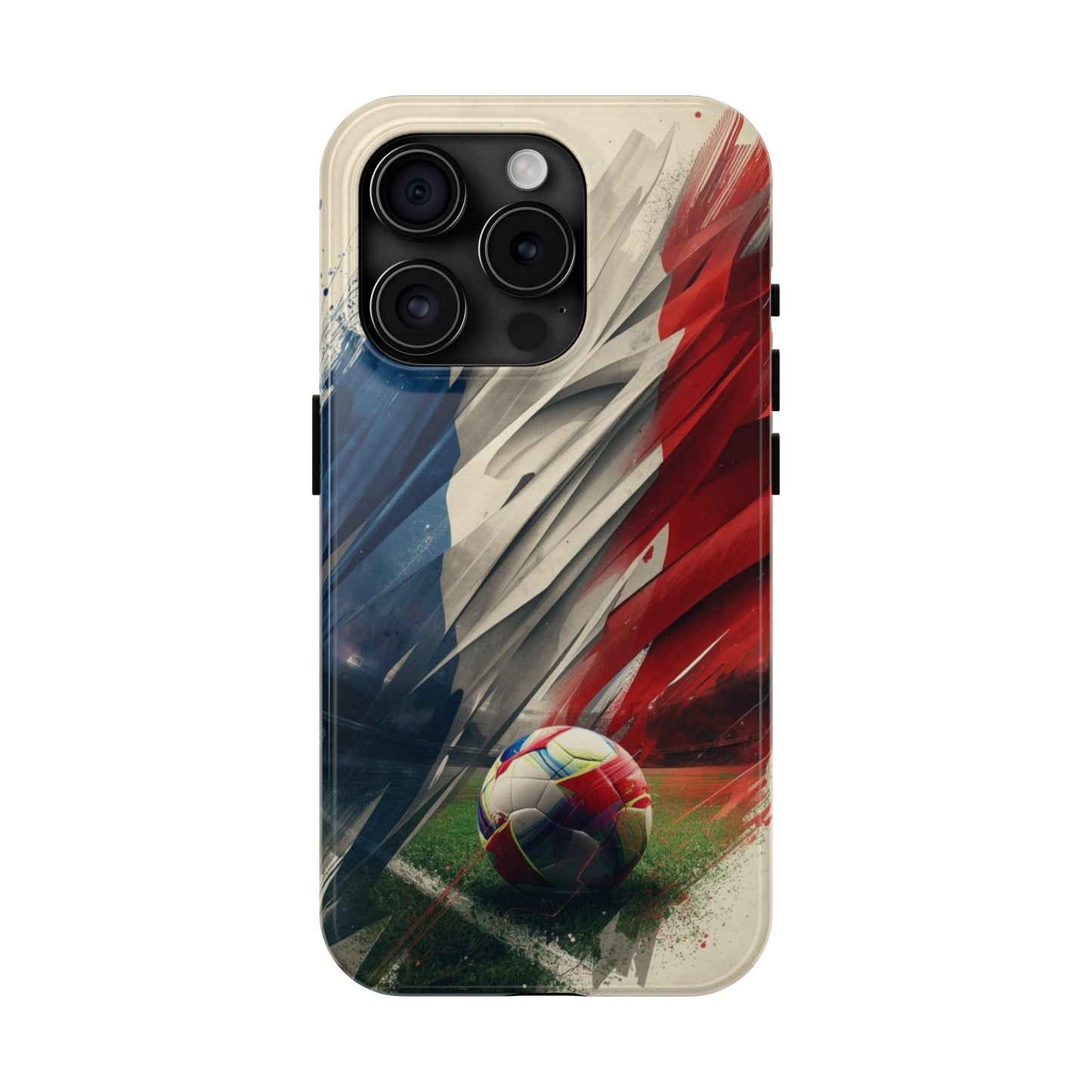 Soccer Flag Tough Phone Case — Grunge France Football Protective iPhone Cover