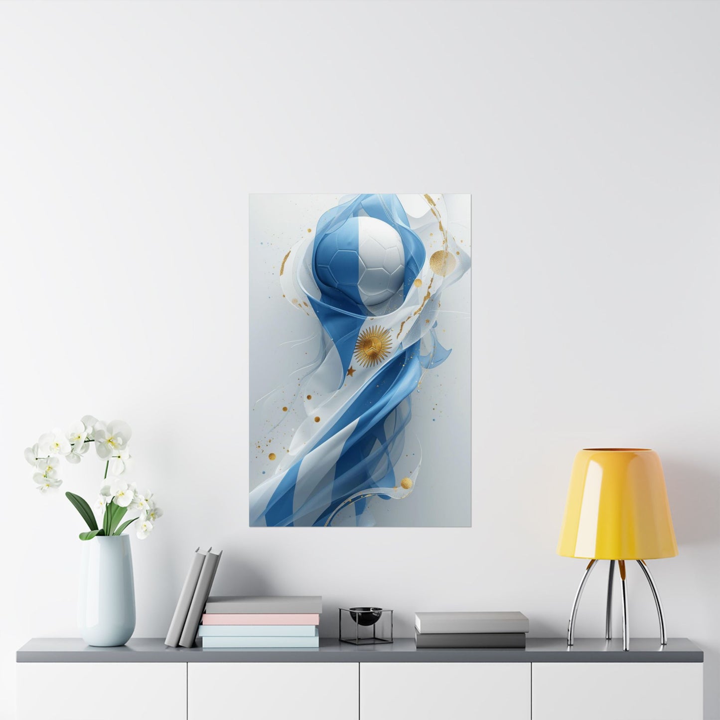 Argentina Soccer Flag Poster — Matte Vertical Football Wall Art
