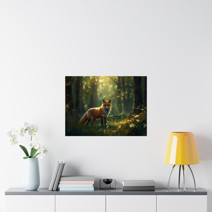 Enchanting Forest Fox Poster | Matte Woodland Animal Wall Decor