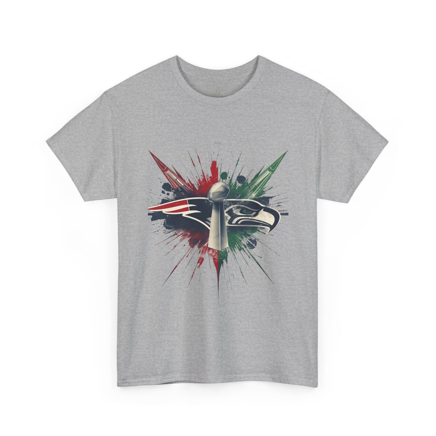 Legendary Championship Matchup Splatter Logo T‑Shirt Football Big Game 2026