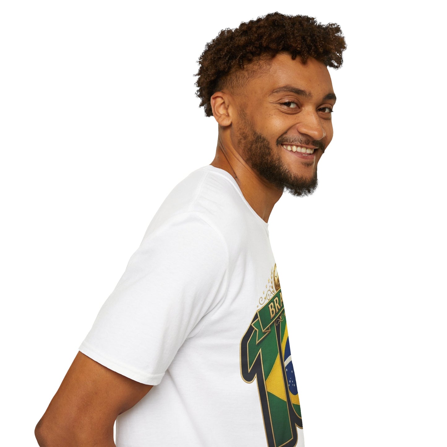 Brazil 10 Soccer T‑Shirt – Football Fan Tee with Brazilian Flag Design
