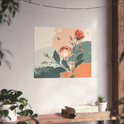 Floral Botanical Poster – Matte Horizontal Wall Print