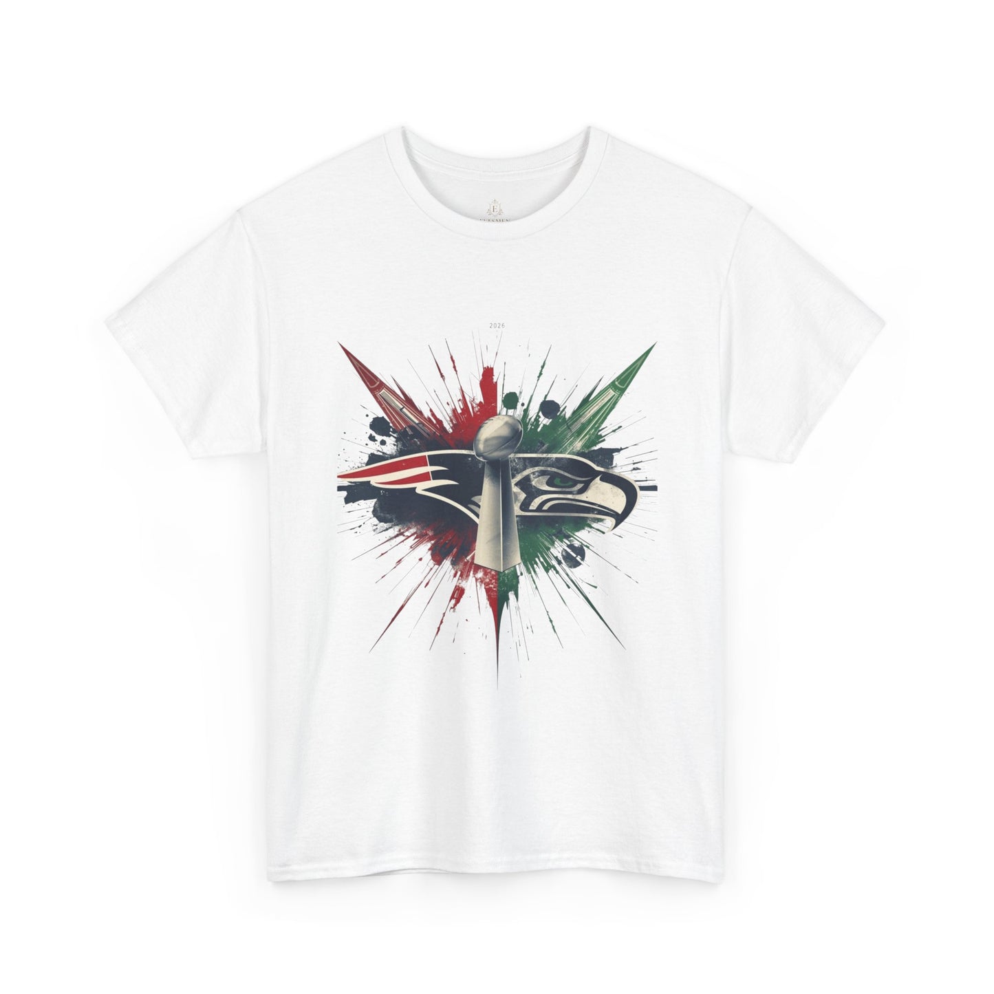 Legendary Championship Matchup Splatter Logo T‑Shirt Football Big Game 2026