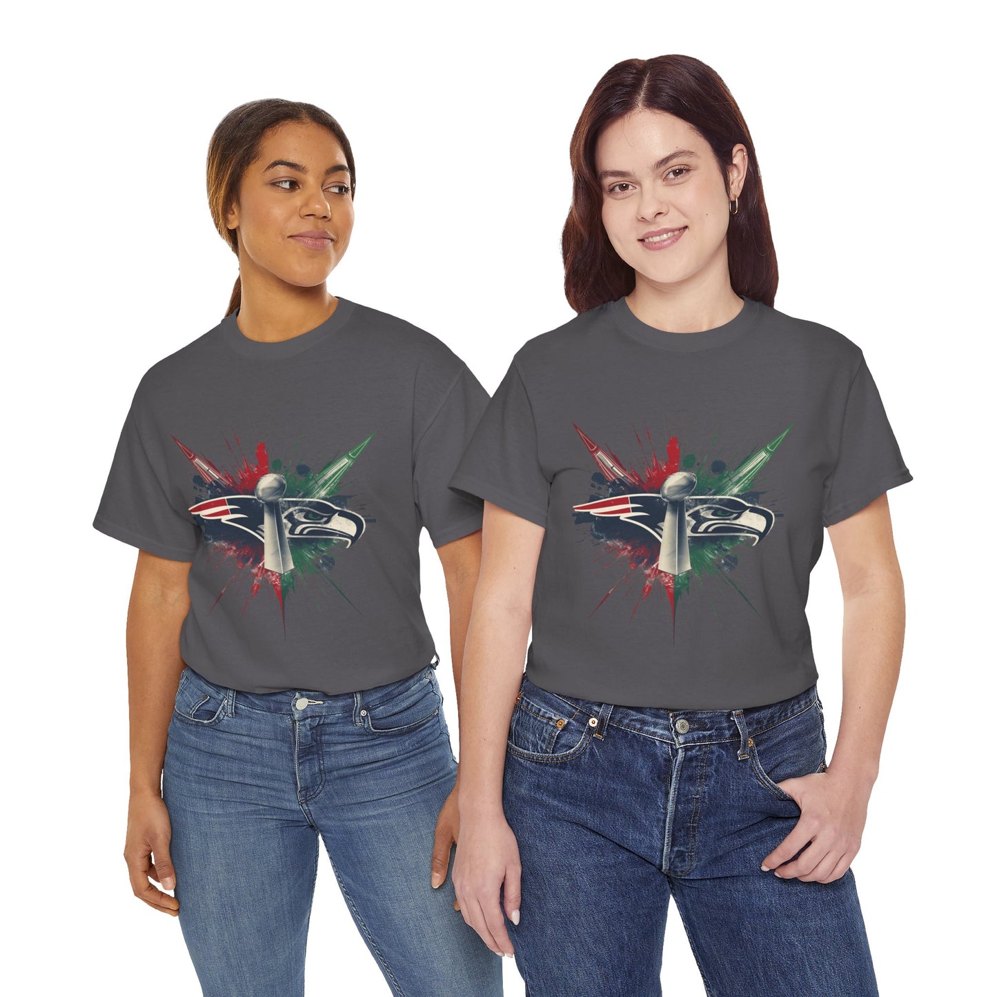 Legendary Championship Matchup Splatter Logo T‑Shirt Football Big Game 2026