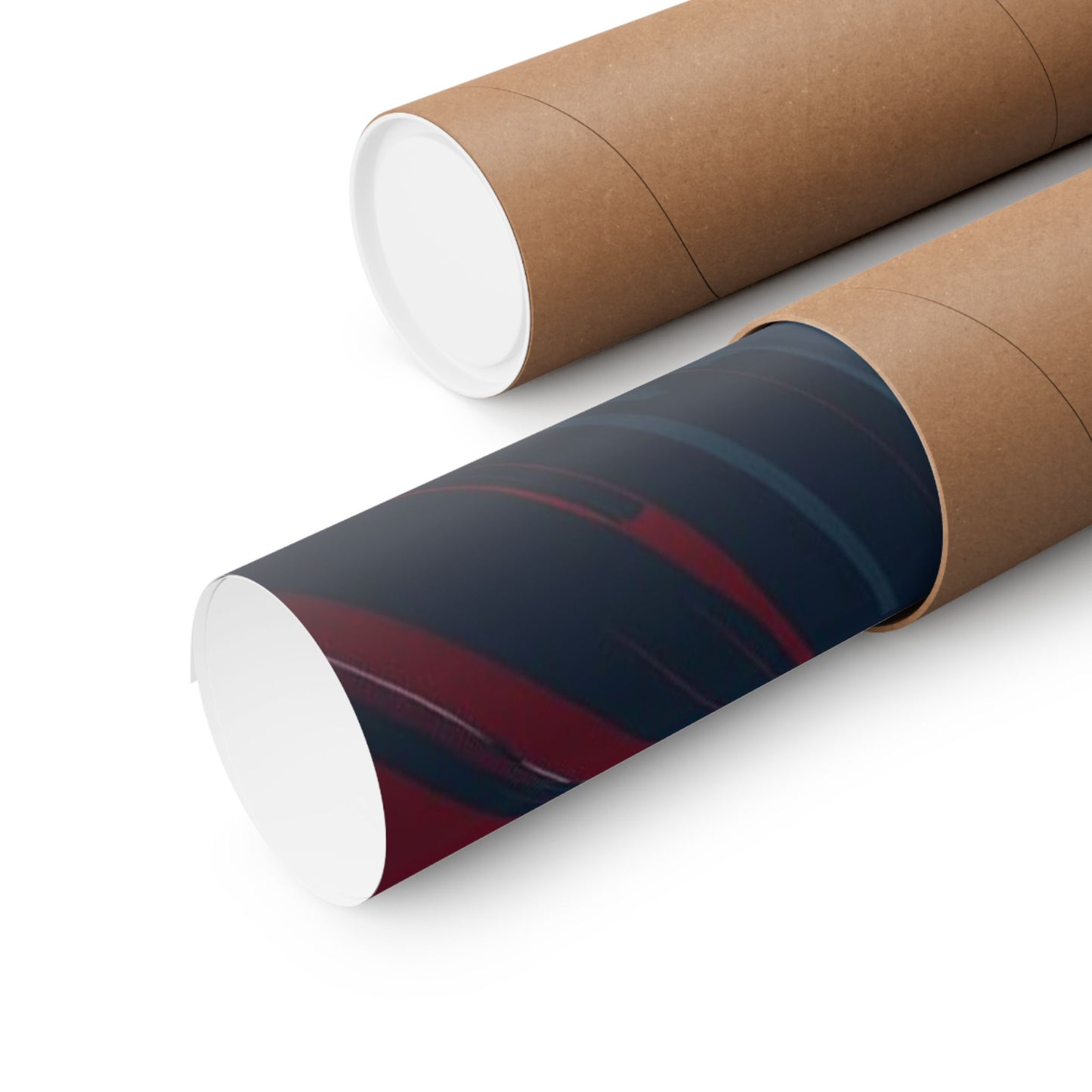 Roll of paper with a colorful design on a white background