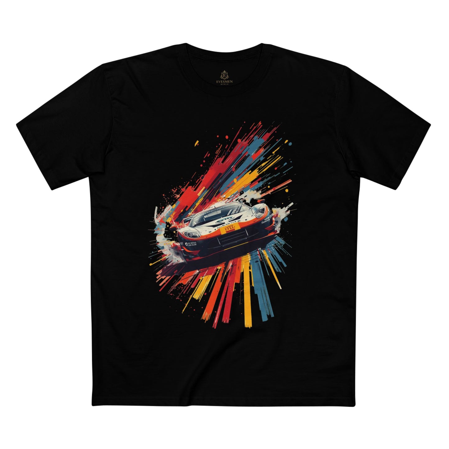 Racing Car Splash T-Shirt Sports Car Graphic Tee for Auto Enthusiasts
