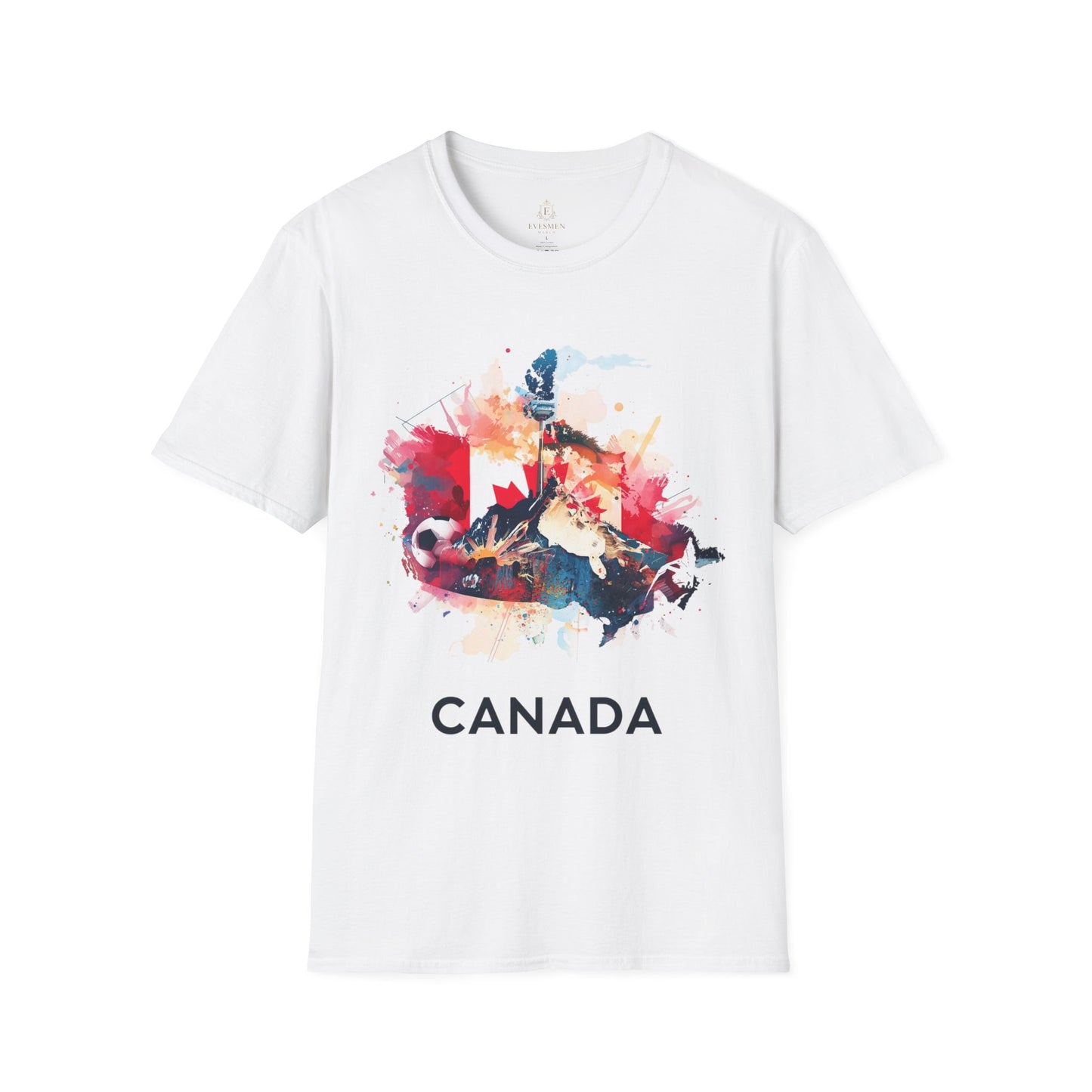 Canada Soccer Match Day T-Shirt - Artistic Canadian Flag Skyline Tee