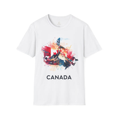 Canada Soccer Match Day T-Shirt - Artistic Canadian Flag Skyline Tee
