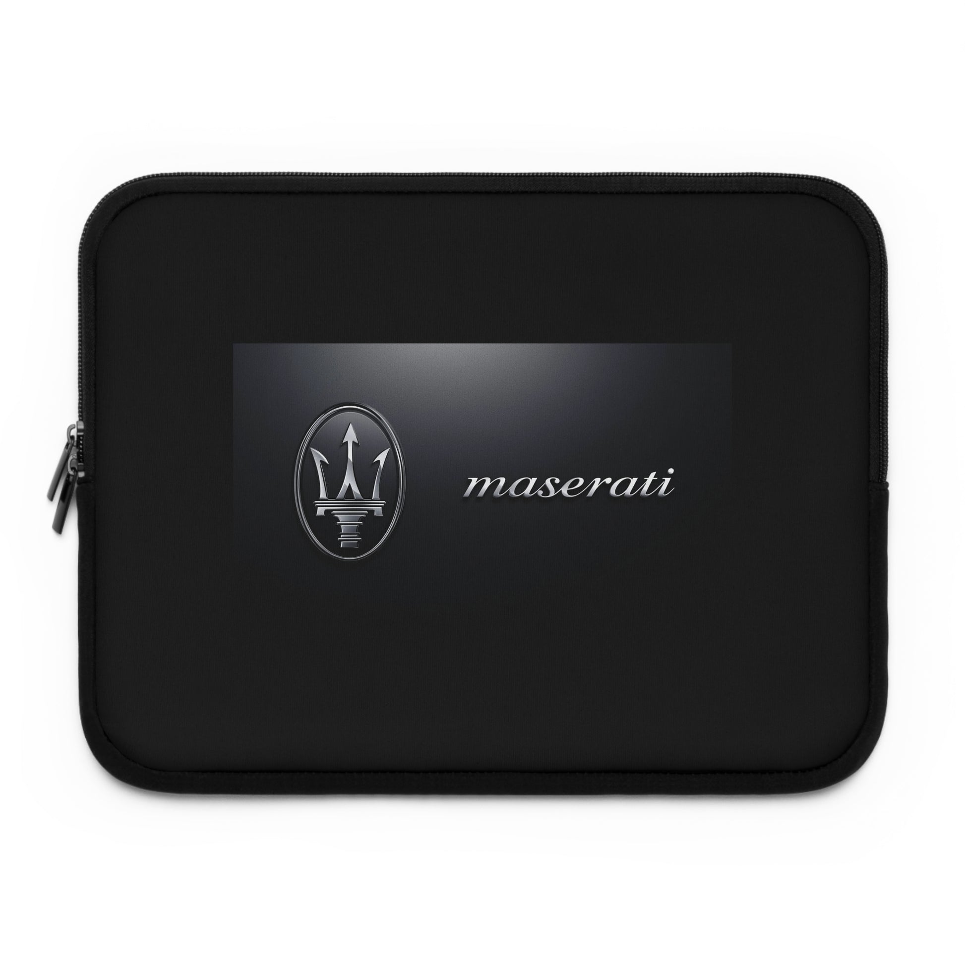 Black Maserati branded pouch on a white background