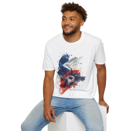 Czech Football Pride T-shirt Abstract Flag Prague Heritage Tee