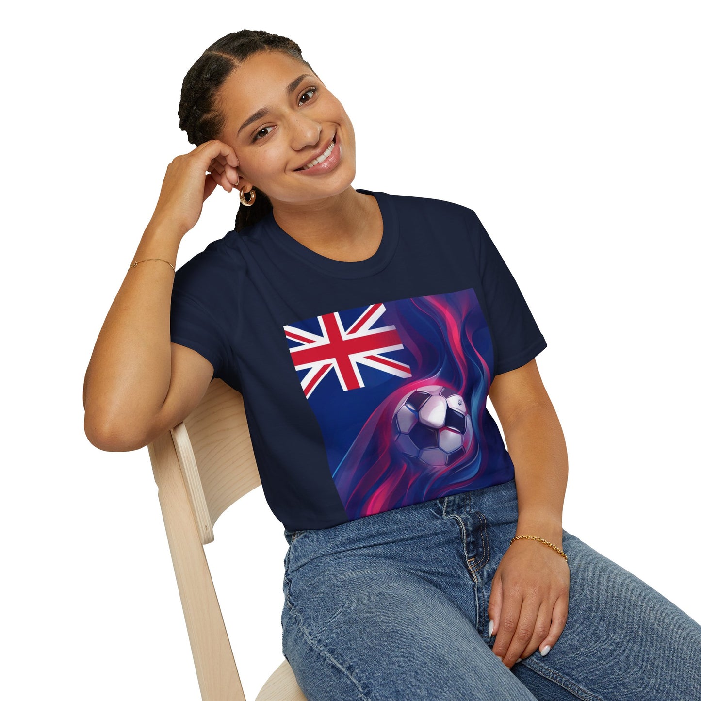 New Zealand Football Flag Abstract Wave T-Shirt All Whites Soccer Tee