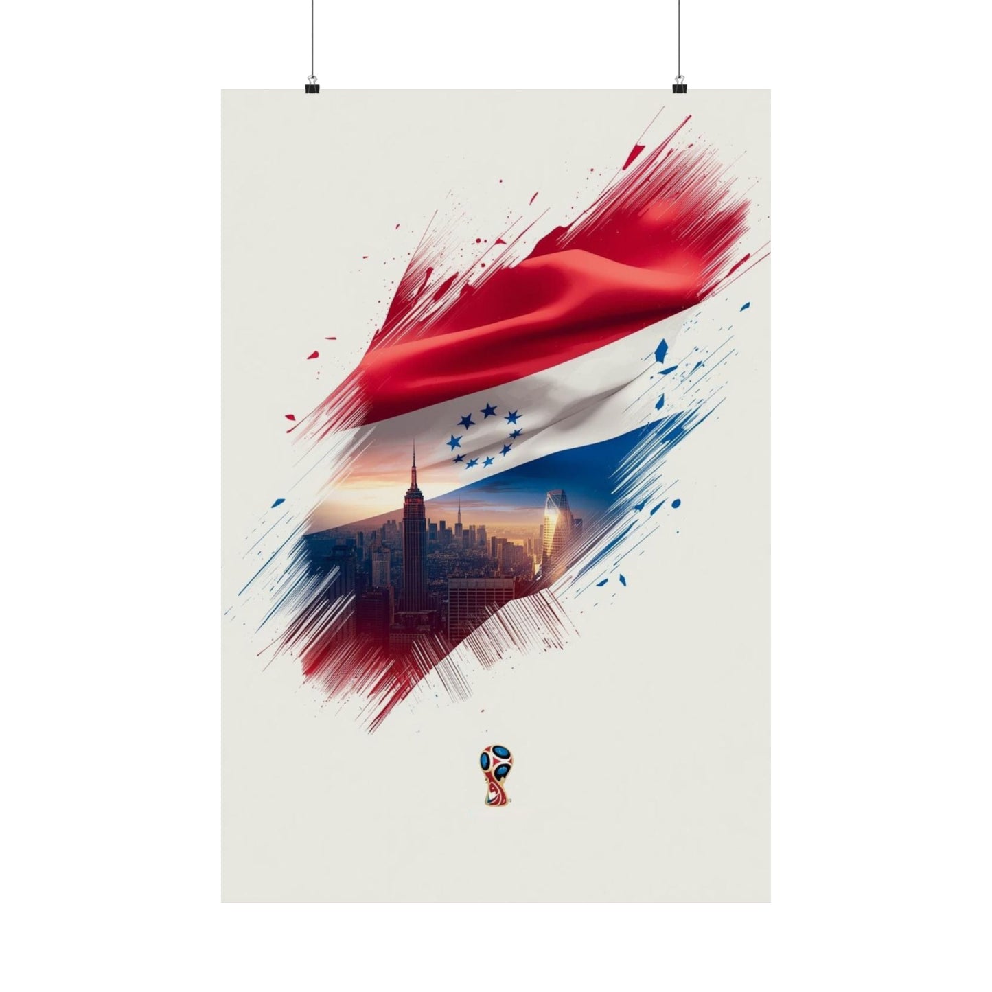 Paraguay Pride Dynamic Football Soccer Matte Art Poster